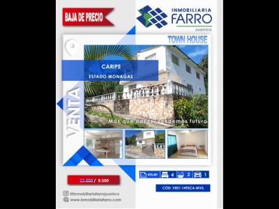 SE VENDE TOWN HOUSE CARIPE VE01-1493CA-MVIL, 350 mt2, 4 habitaciones