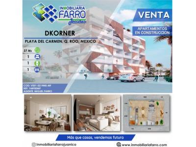 Venta de Apartamento en Quintana Roo, Mexico, 37 mt2, 1 habitaciones