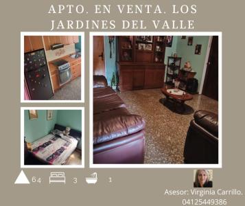 SE VENDE APTO. LOS JARDINES DEL VALLE. CARACAS, 64 mt2, 3 habitaciones