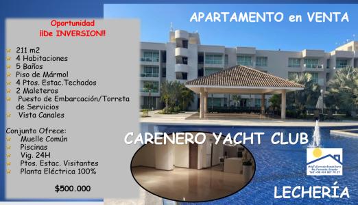 en VENTA bello y acogedor APARTAMENTO en el Conjunto Residencial CARENERO YACH CLUB Ubicado: En la A, 211 mt2, 4 habitaciones