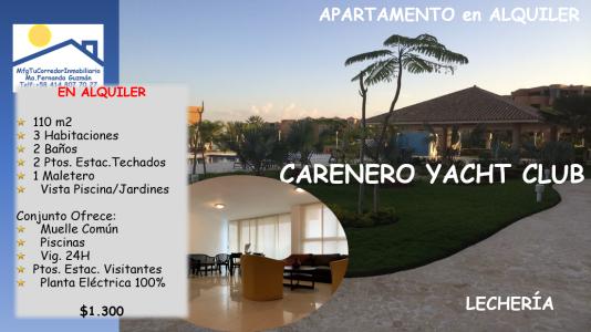 en ALQUILER bello y acogedor APARTAMENTO en el en el exclusivo Conjunto Residencial CARENERO YACH CL, 110 mt2, 3 habitaciones