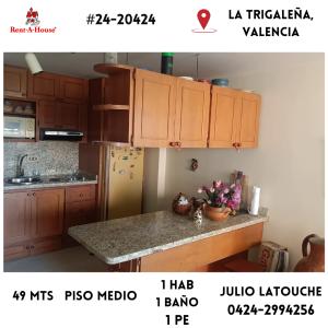 Julio Latouche vende apartamento tipo estudio en la Trigaleña, 49 mt2, 1 habitaciones