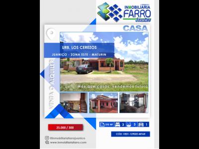 SE VENDE CASA DE CAMPO URB LOS CEREZOS-JUANICO VE01-1290ZE-MFAR, 125 mt2, 3 habitaciones