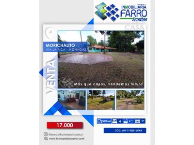 Se vende Casa ubicada via la Pica, sector morichalito VE01-1192LP-MFAR, 3030 mt2, 4 habitaciones
