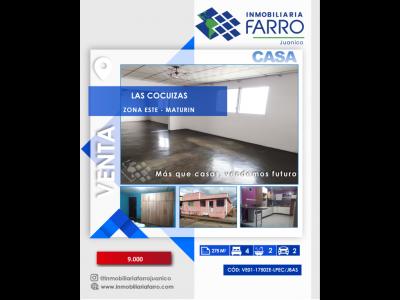 SE VENDE CASA LAS COCUIZAS VE01-1750ZE-LPEC/JBAS, 275 mt2, 4 habitaciones