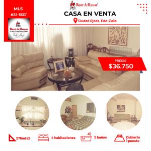 Casa  en venta en Ciudad Ojeda , 4 habitaciones