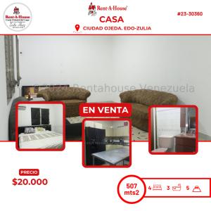 Casa en venta en Ciudad Ojeda , 4 habitaciones