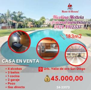 Casa en venta Valle de Oro San Diego Edo Carabobo, 163 mt2, 4 habitaciones