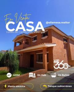 Venta Casa Valles de Camorucoo, Valencia, 359 mt2, 4 habitaciones