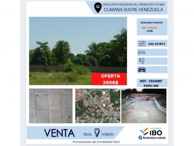 Real Vision vende terreno en Cumaná (IBO 143638), 250 mt2