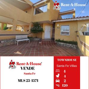 25-1571 VENTA DE TOWNHOUSE SANTA FE VILLAS ... KAREMBERNAL, 120 mt2, 4 habitaciones