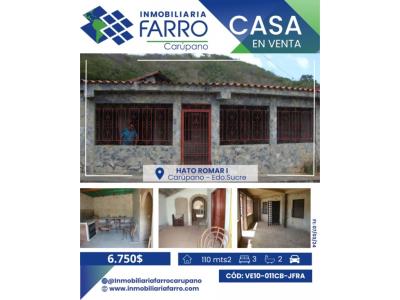 CASA EN HATO ROMAR I / VE10-011HTI-JFRA, 110 mt2, 3 habitaciones