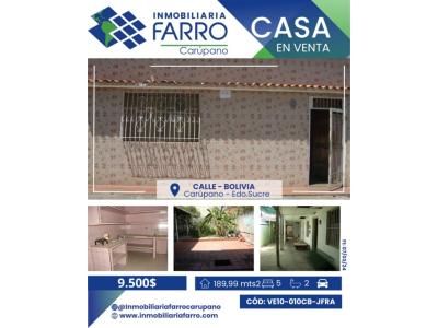 CASA EN CALLE BOLIVIA / VE10-010CB-JFRAN, 189 mt2, 5 habitaciones