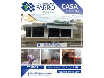CASA EN CALLE COLOMBIA / VE10-007CC-JGUT, 343 mt2, 4 habitaciones