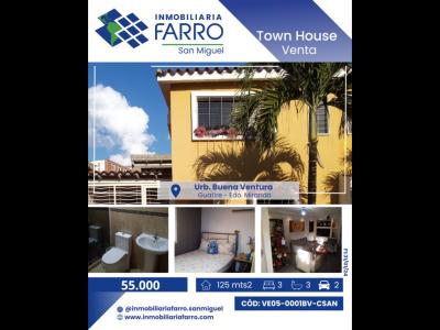 SE VENDE TOWN HOUSE EN URB BUENA VENTURA, GUATIRE VE05-0001BV-CSAN, 125 mt2, 3 habitaciones