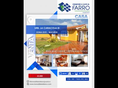 SE VENDE CASA URB LA CARACOLA 3 VE01-1753ZE-LPEC/JBAS, 350 mt2, 5 habitaciones