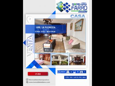 SE VENDE CASA URB LA FLORESTA VE01-1681ZE-LPEC/JBAS, 290 mt2, 4 habitaciones