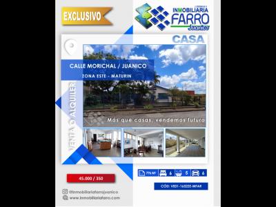 SE VENDE/ALQUILA CASA CALLE MORICHAL JUANICO VE01-1652ZE-MFAR, 379 mt2, 6 habitaciones