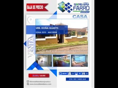 SE VENDE CASA URB DOÑA GLADYS VE01-1445ZE-LBAR, 450 mt2, 5 habitaciones