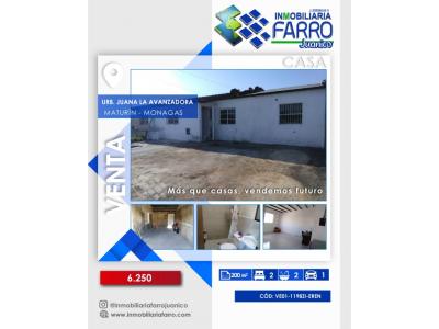 Se vendé Casa en la Urbanización Juana La Avanzadora VE01-1198ZI-EREN, 65 mt2, 2 habitaciones