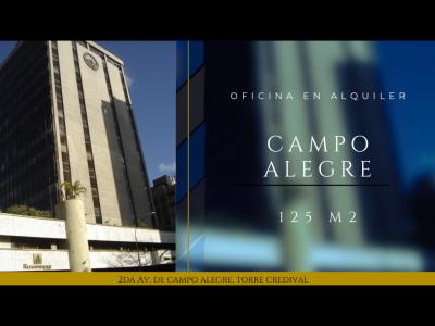 Oficina En Alquiler Campo Alegre 125m2, 125 mt2, 3 habitaciones