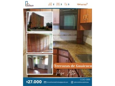 Venta Apartamento en Terrazas de Guaicoco, Los Bucares, Caracas., 104 mt2, 3 habitaciones