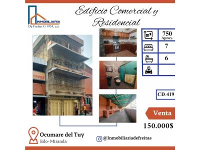 Venta de Edificio Comercial y Residencial. Centro Ocumare del Tuy, 750 mt2, 7 habitaciones